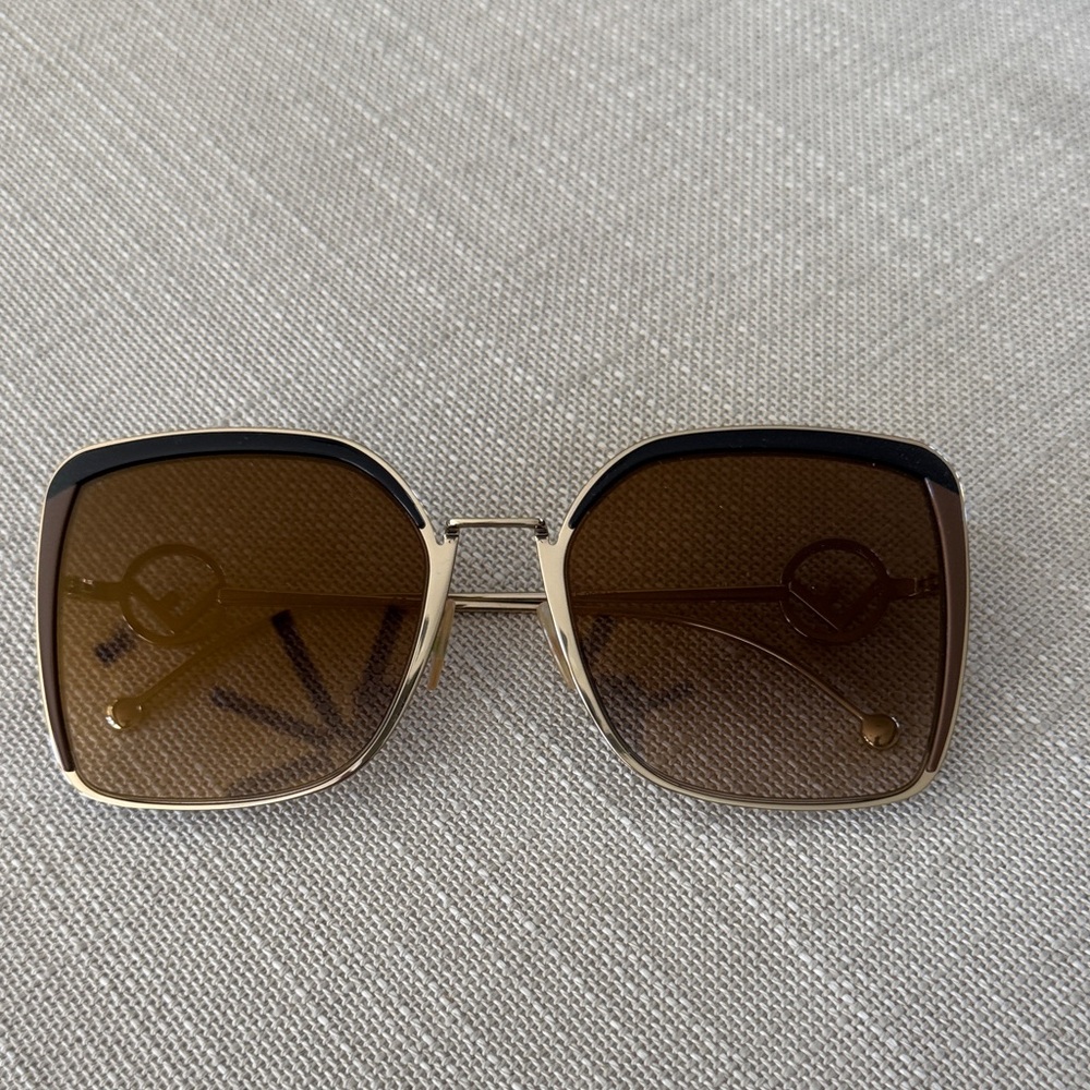 Fendi Gold Frame Sunglasses with Brown Lenses